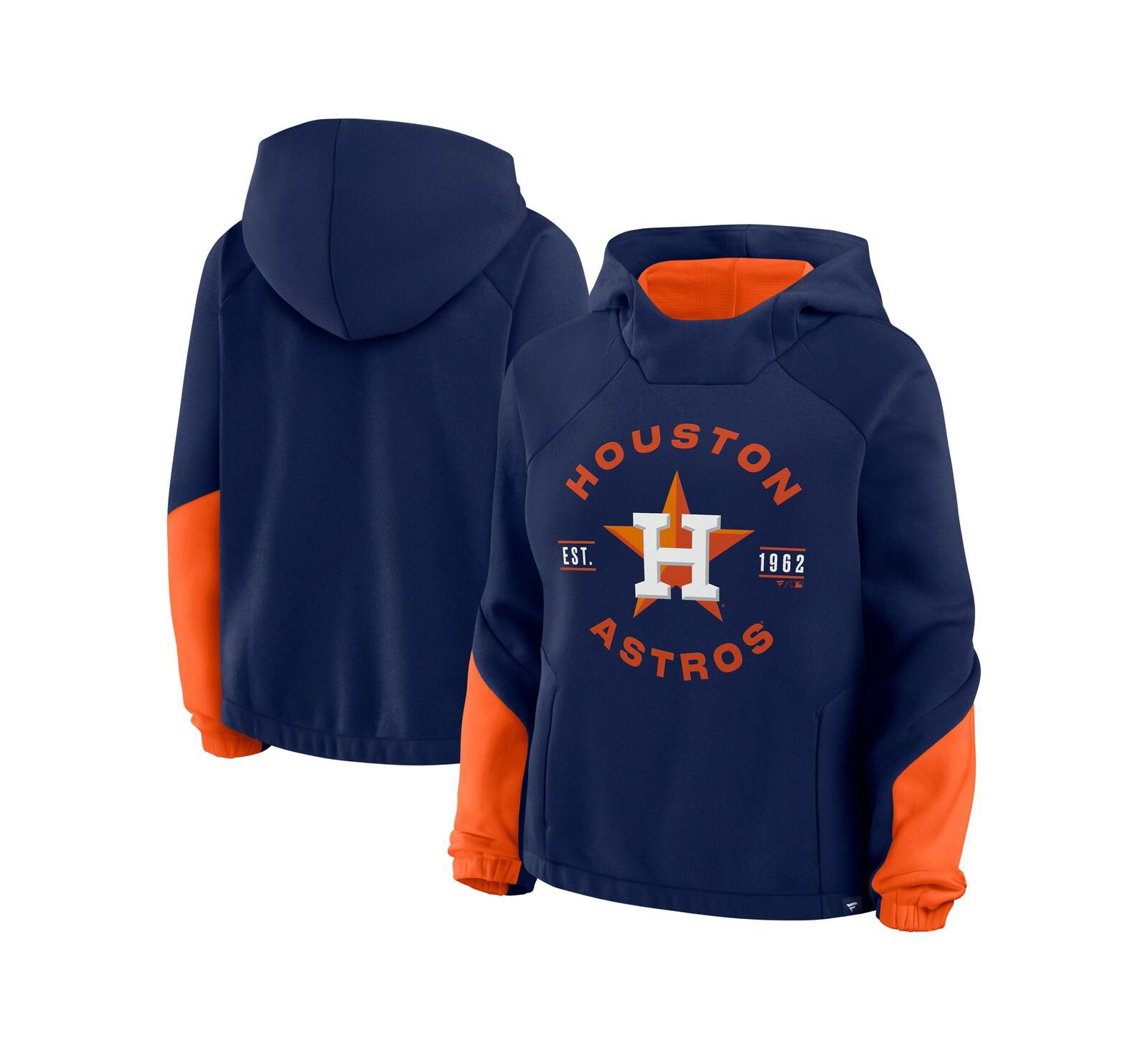 Fanatics Women's Navy Houston Astros Oversized Time to Win Pullover Hoodie
