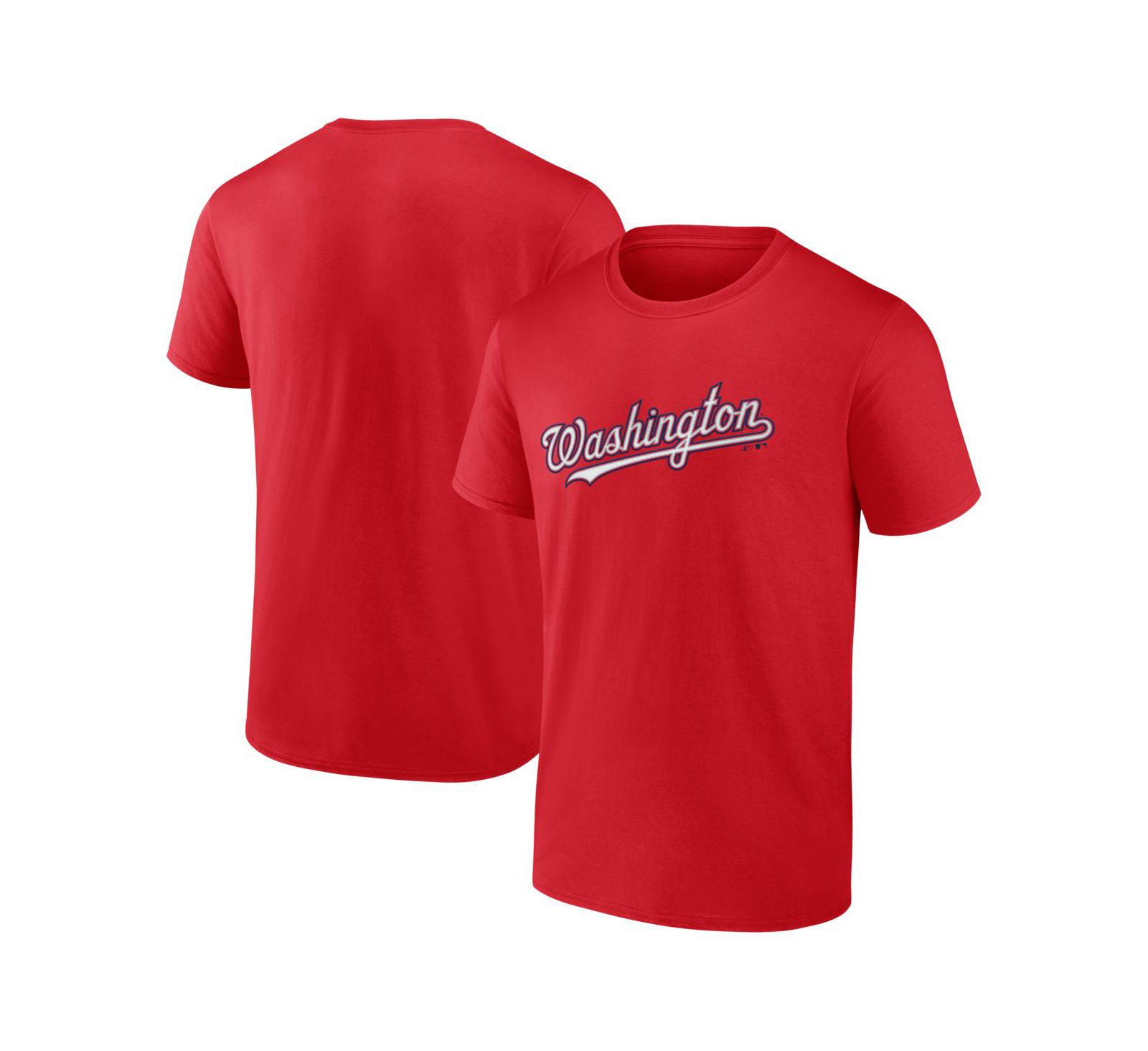 Logo Athletic Men's Red Washington Nationals Wordmark T-Shirt