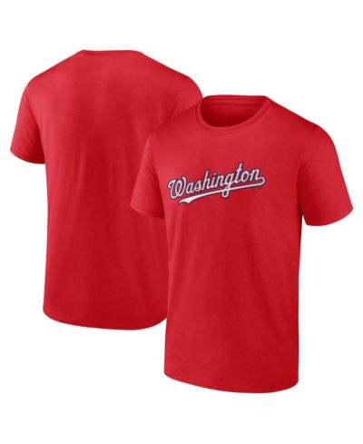 Logo Athletic Men's Red Washington Nationals Wordmark T-Shirt