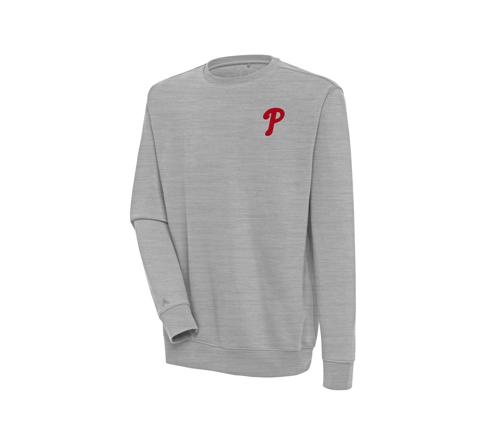 Antigua Мужской джемпер Philadelphia Phillies Victory Pullover, серый меланж