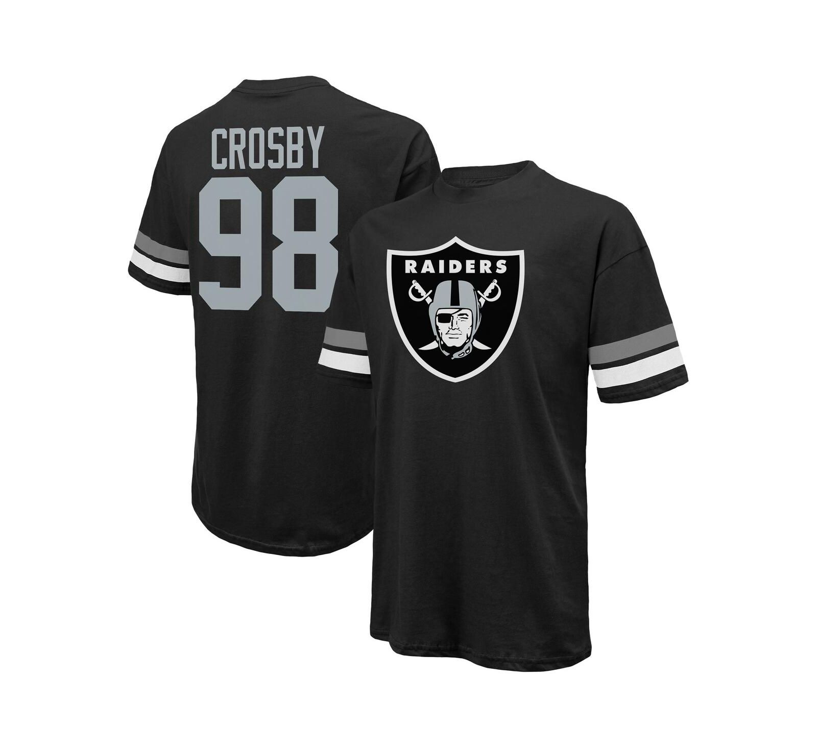 Majestic Threads Men's Maxx Crosby Black Las Vegas Raiders Name & Number Oversize Fit T-Shirt