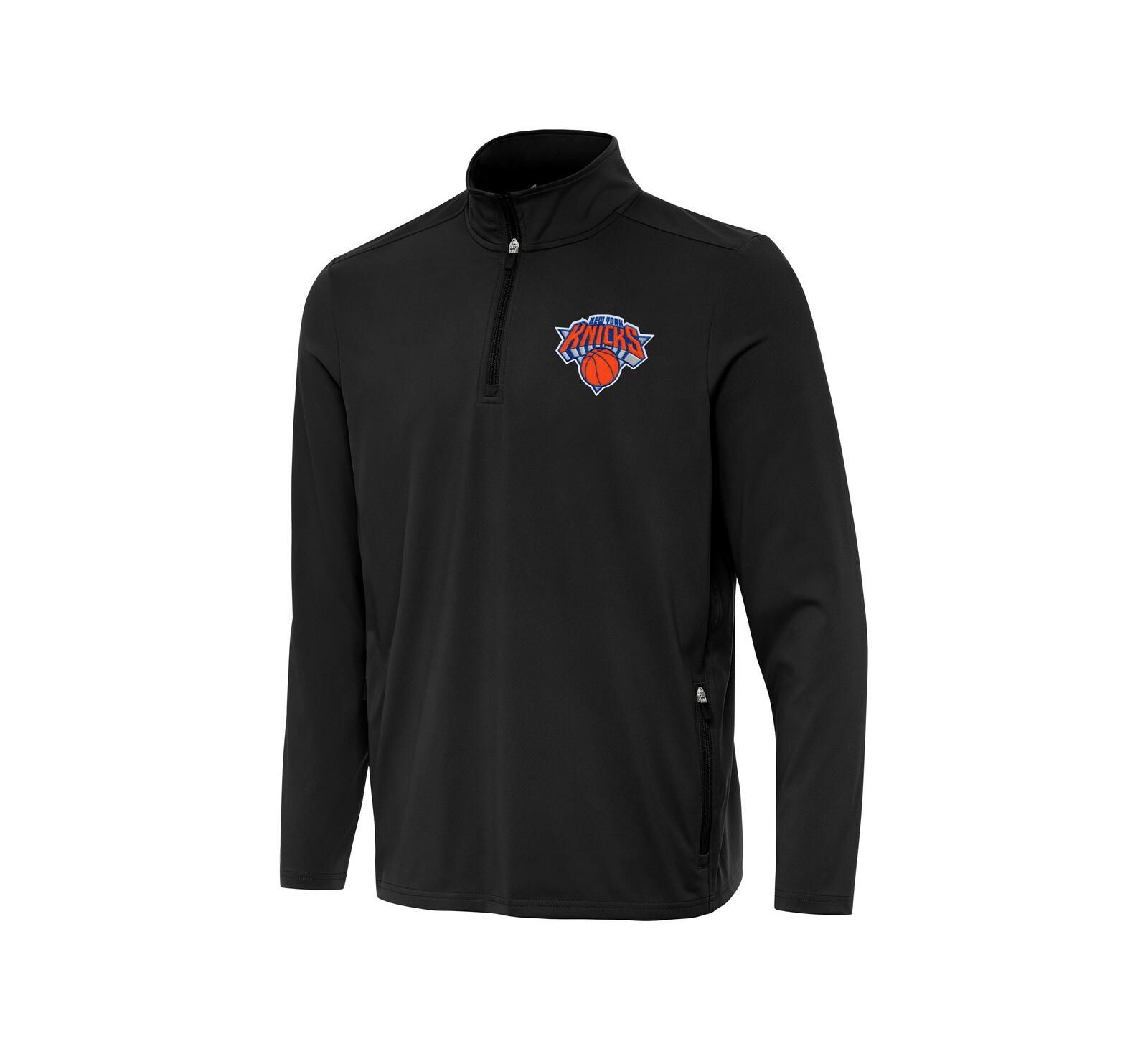 Antigua Men's Black New York Knicks Perilous Quarter-Zip