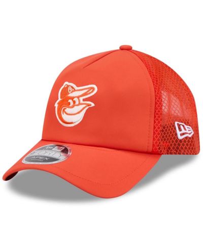 New Era Men's Orange Baltimore Orioles 2026 Batting Practice Apex 9FORTY Adjustable Trucker Hat