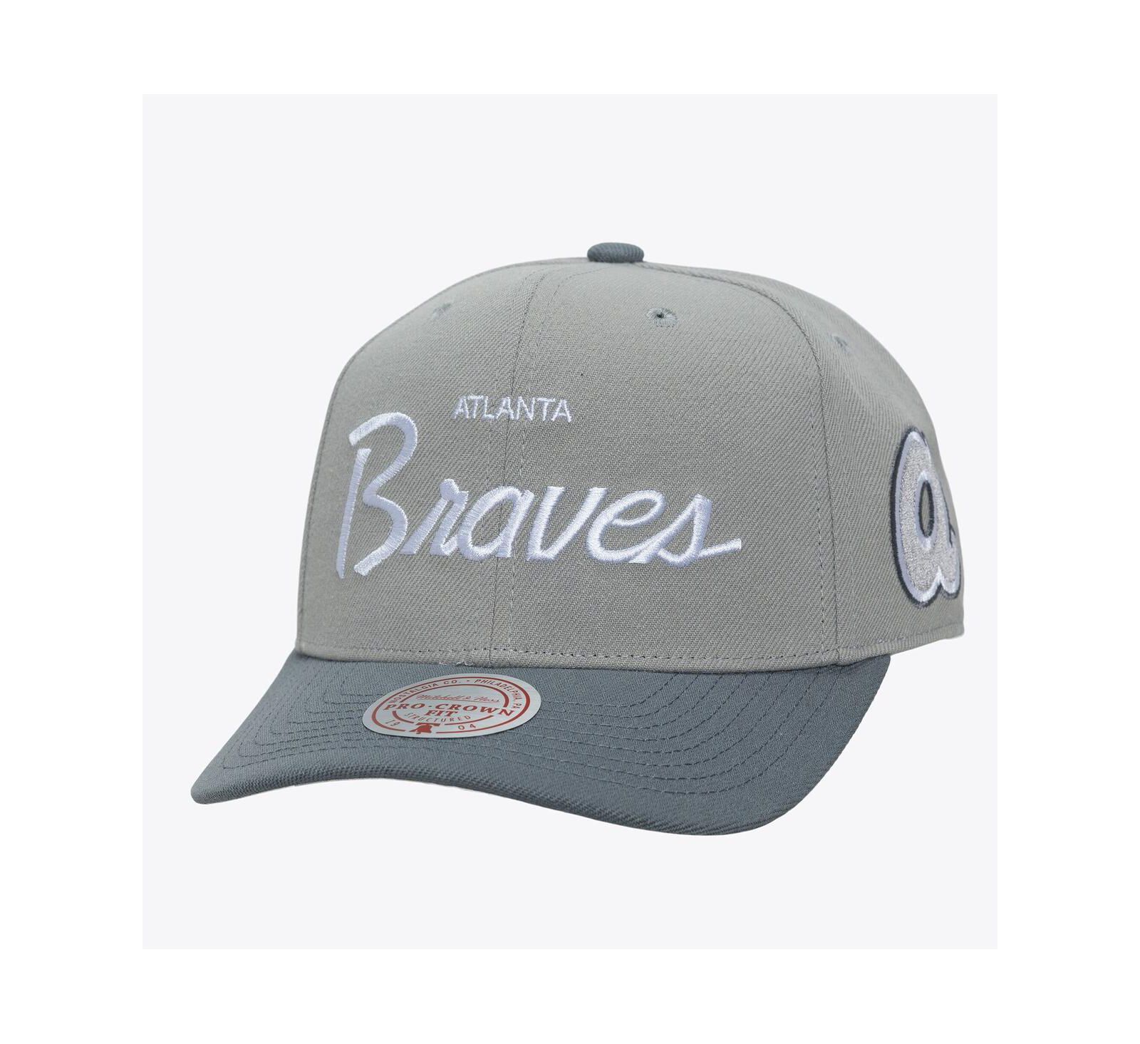 Мужская кепка Mitchell & Ness Atlanta Braves Cooperstown Thunderstorm Head Coach Pro-Crown регулируемая, серая