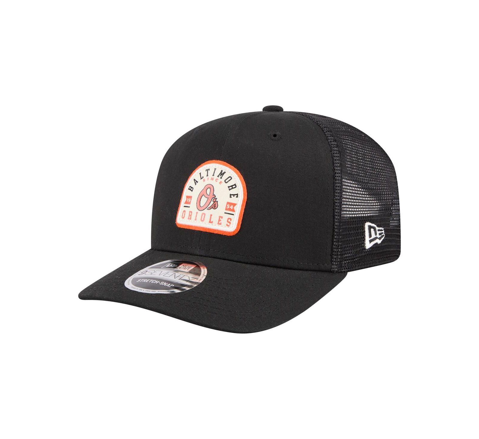Мужская кепка New Era Black Baltimore Orioles Alternate Logo Contest 9SEVENTY Adjustable Trucker