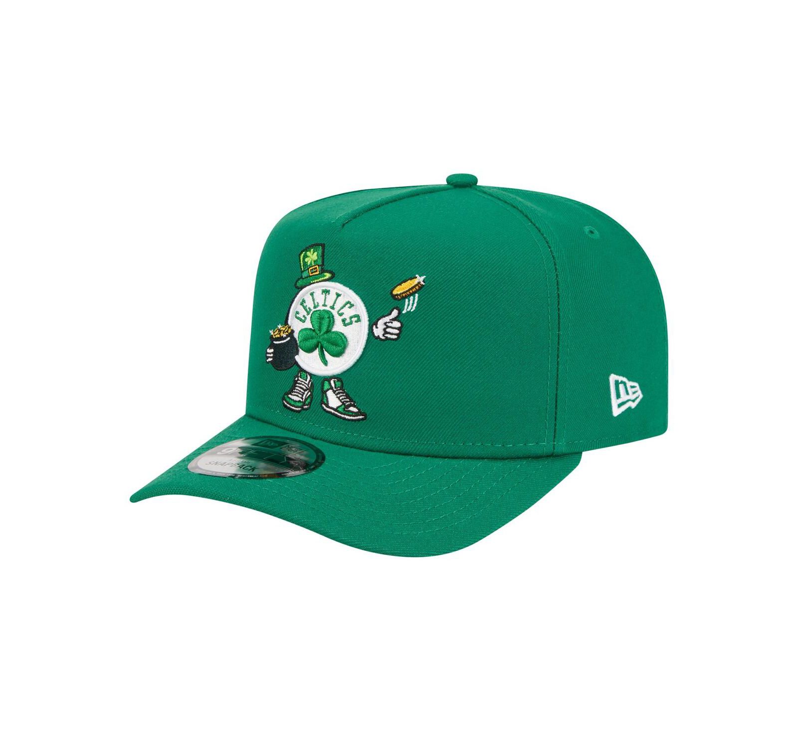 Мужская кепка New Era Kelly Green Boston Celtics Injection Cartoon Logo A-Frame 9FIFTY регулируемая