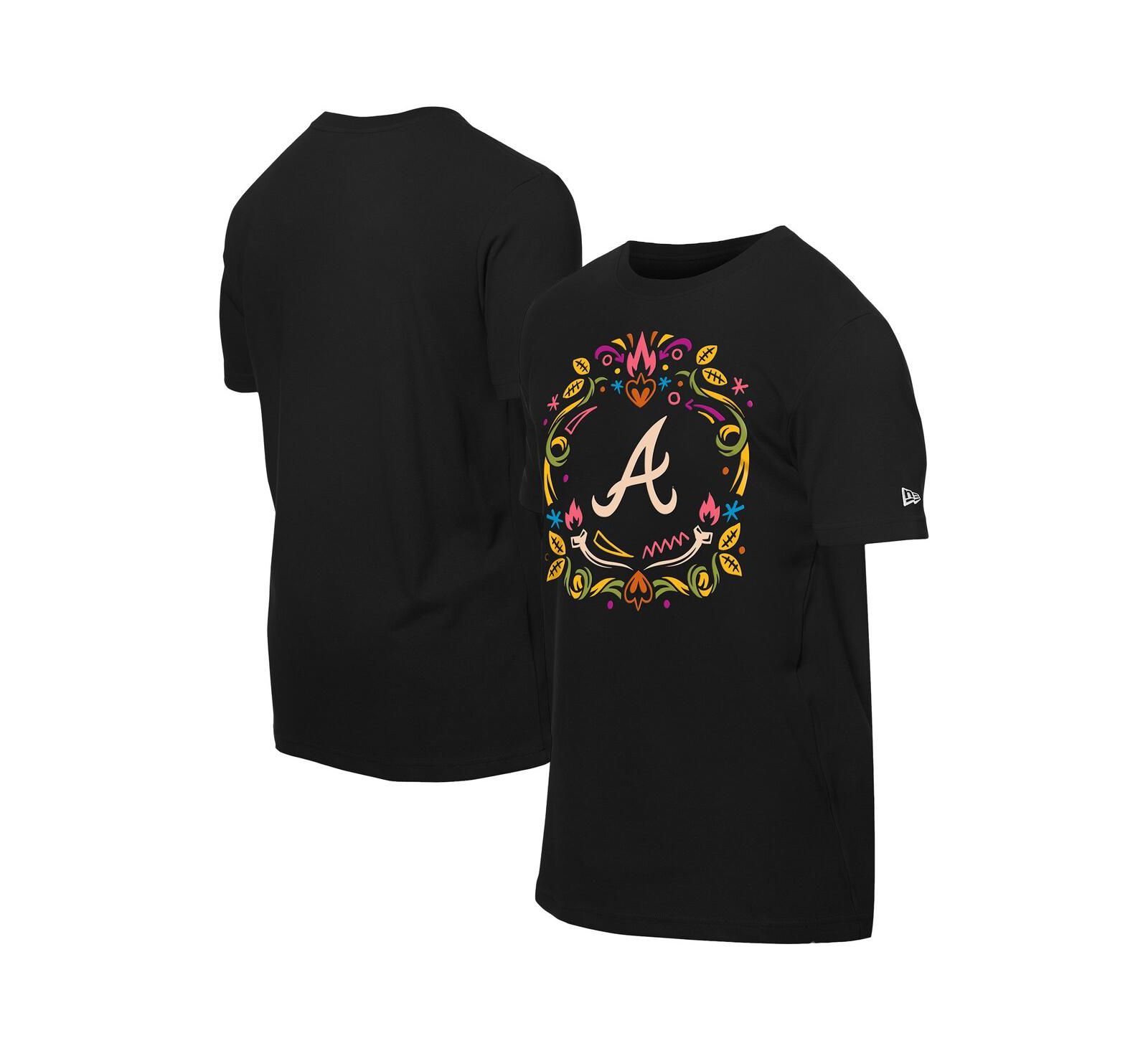 Мужская футболка New Era Black Atlanta Braves Día de los Muertos