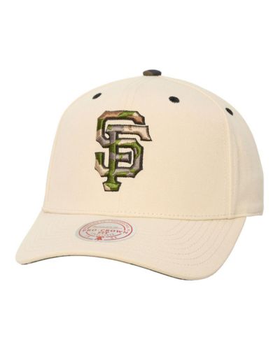 Мужская и женская кепка Mitchell & Ness Cream San Francisco Giants Camo Logo Pro Crown Snapback