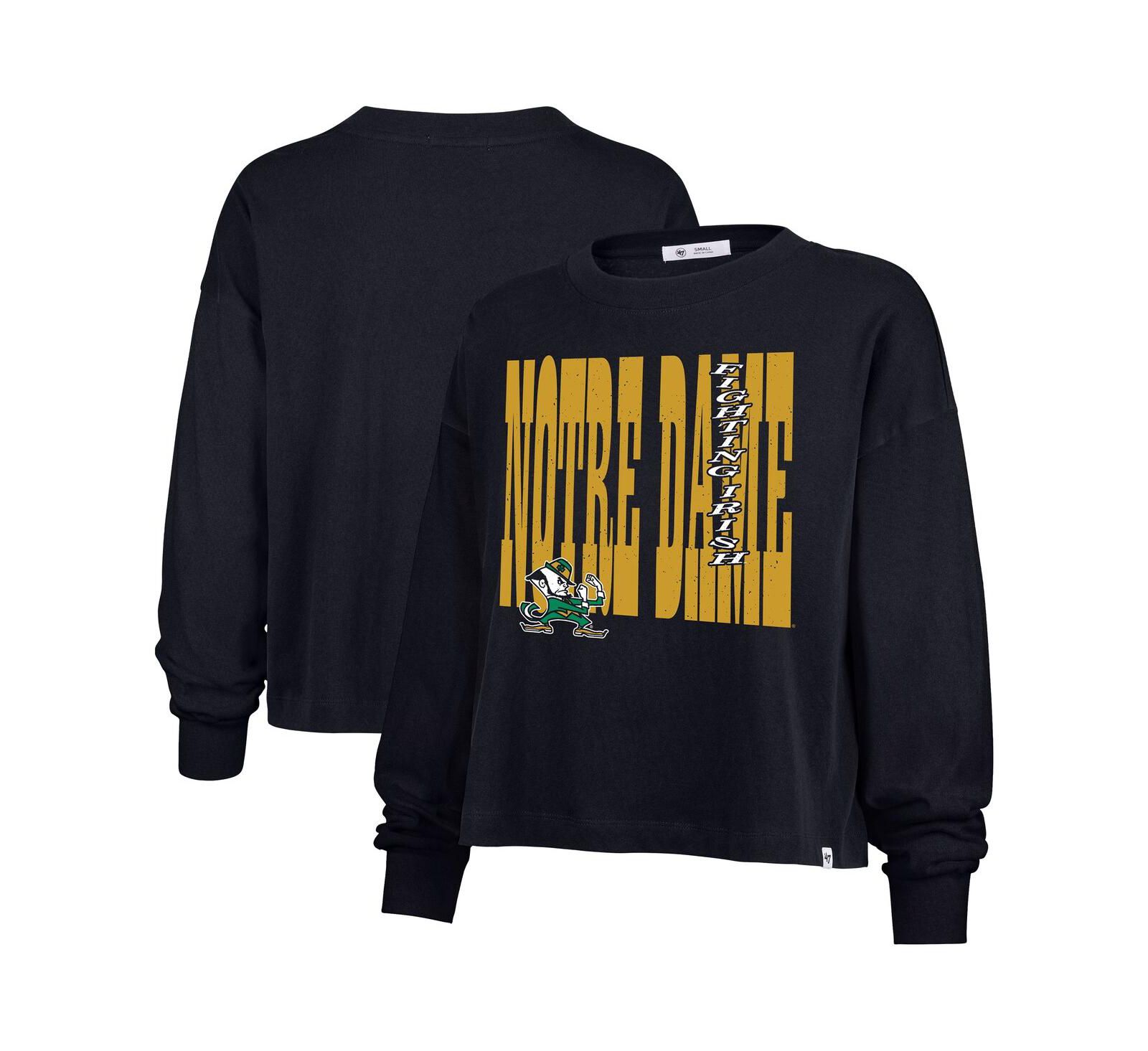 '47 Brand Women's Navy Notre Dame Fighting Irish Stacked Sydney Long Sleeve T-Shirt