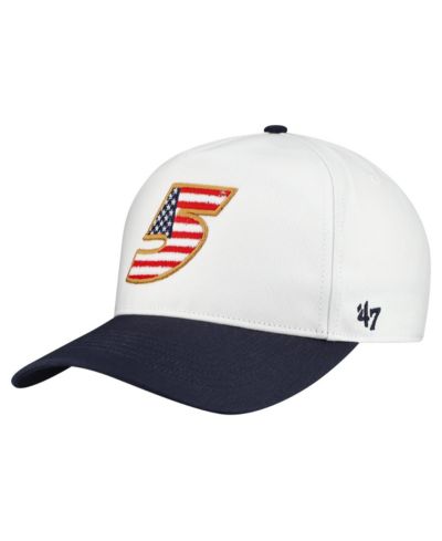 '47 Brand Мужская белая кепка Kyle Larson Flag Fill Two-Tone Team Adjustable Hitch