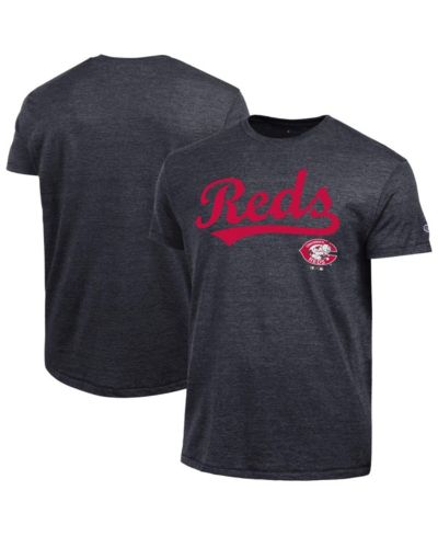 Футболка Champion Men's Black Cincinnati Reds Cooperstown Wordmark Lockup Tri-Blend
