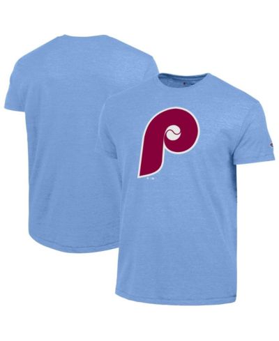 Мужская футболка Champion Light Blue Philadelphia Phillies Cooperstown Logo Tri-Blend