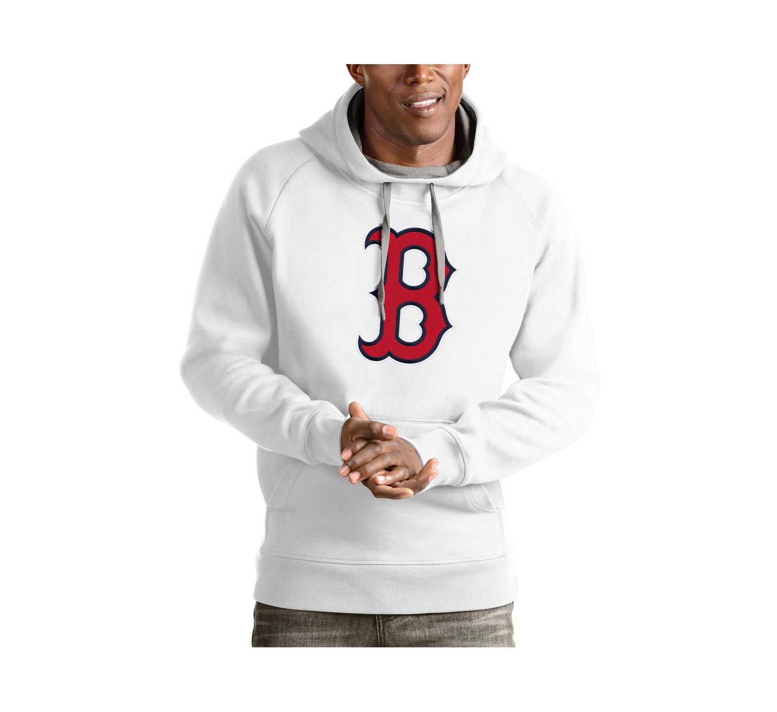 Antigua Мужской White Boston Red Sox Hoodie