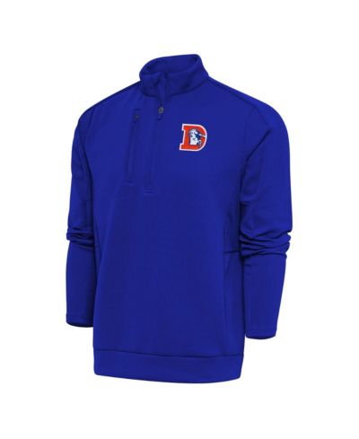 Antigua Мужская кофта Antigua Men's Royal Denver Broncos Team Logo Throwback Generation Quarter-Zip