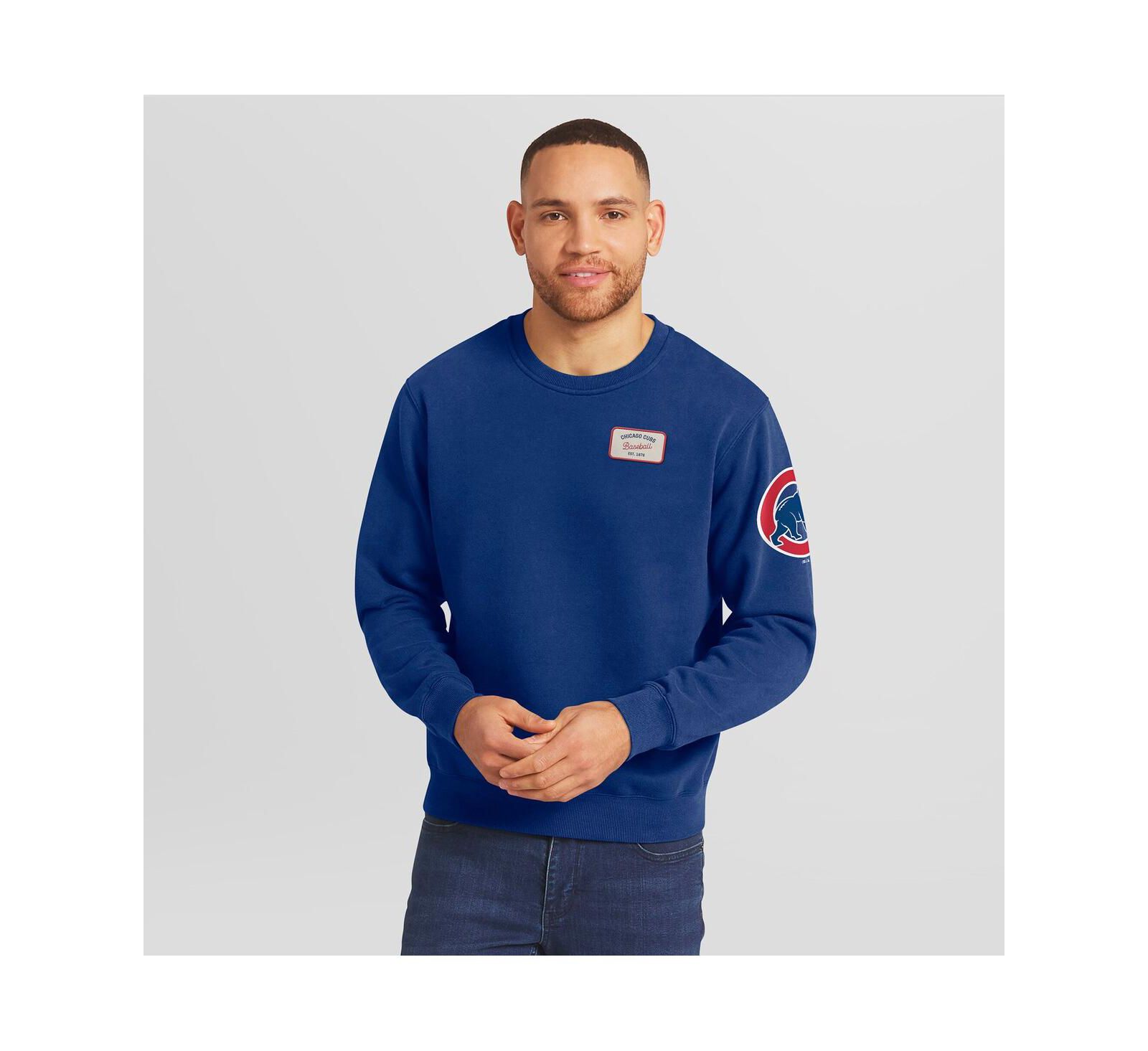 Мужской джемпер Darius Rucker Collection by Fanatics Royal Chicago Cubs Washed Crew Neck Pullover Sweatshirt