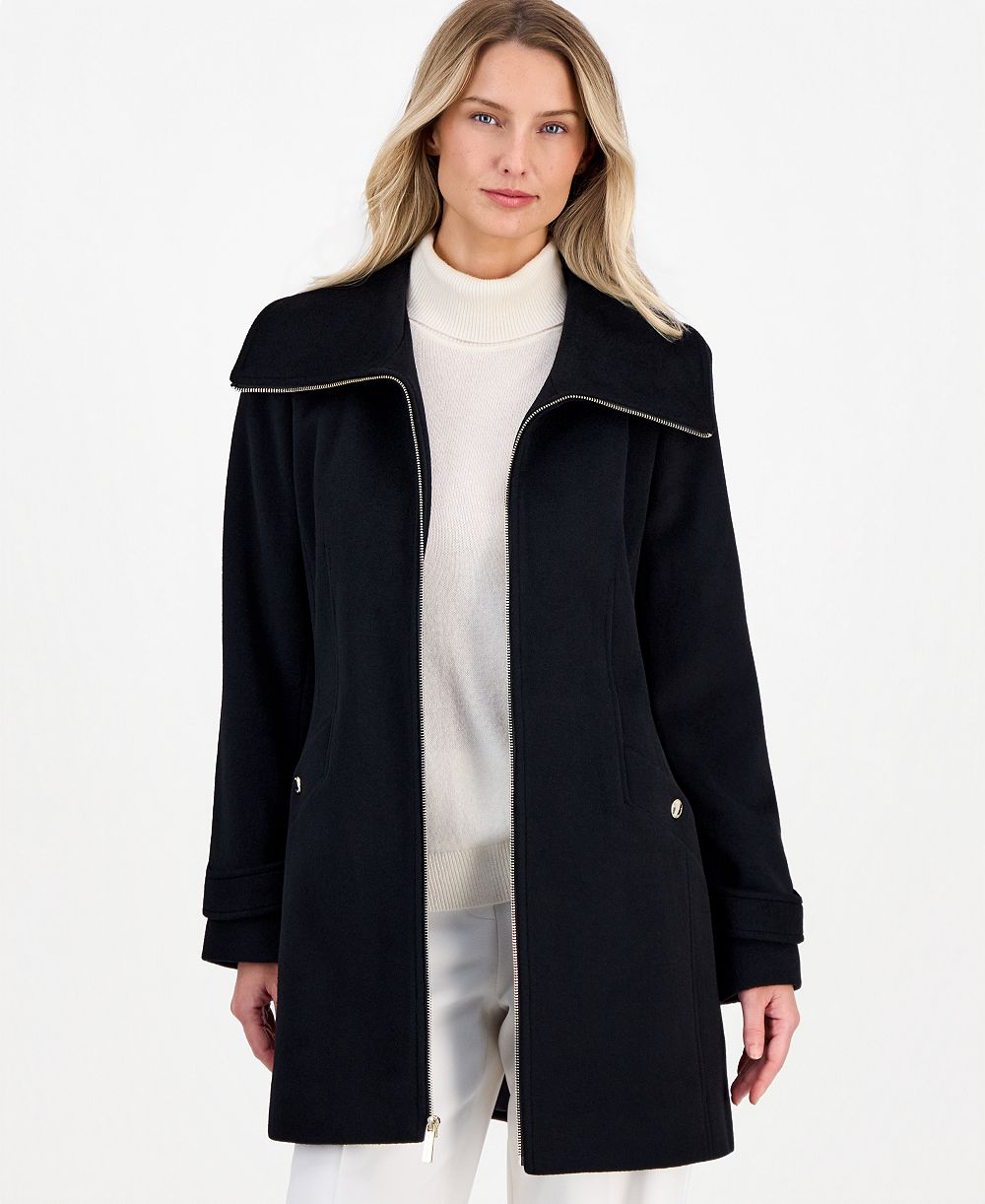 MICHAEL Michael Kors Women's Collared Zip-Front Coat