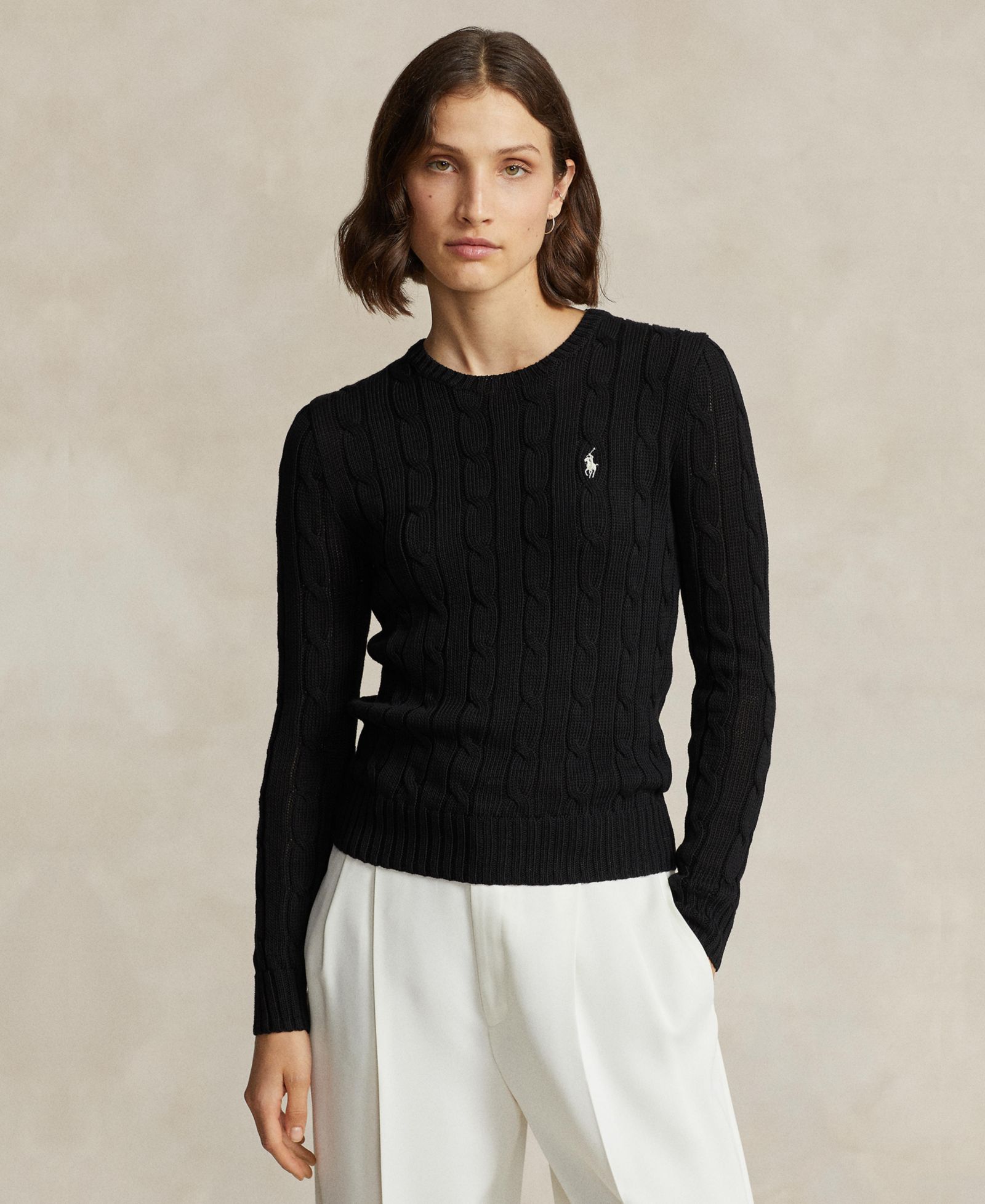 Polo Ralph Lauren Женский хлопковый джемпер с V-образным вырезом
