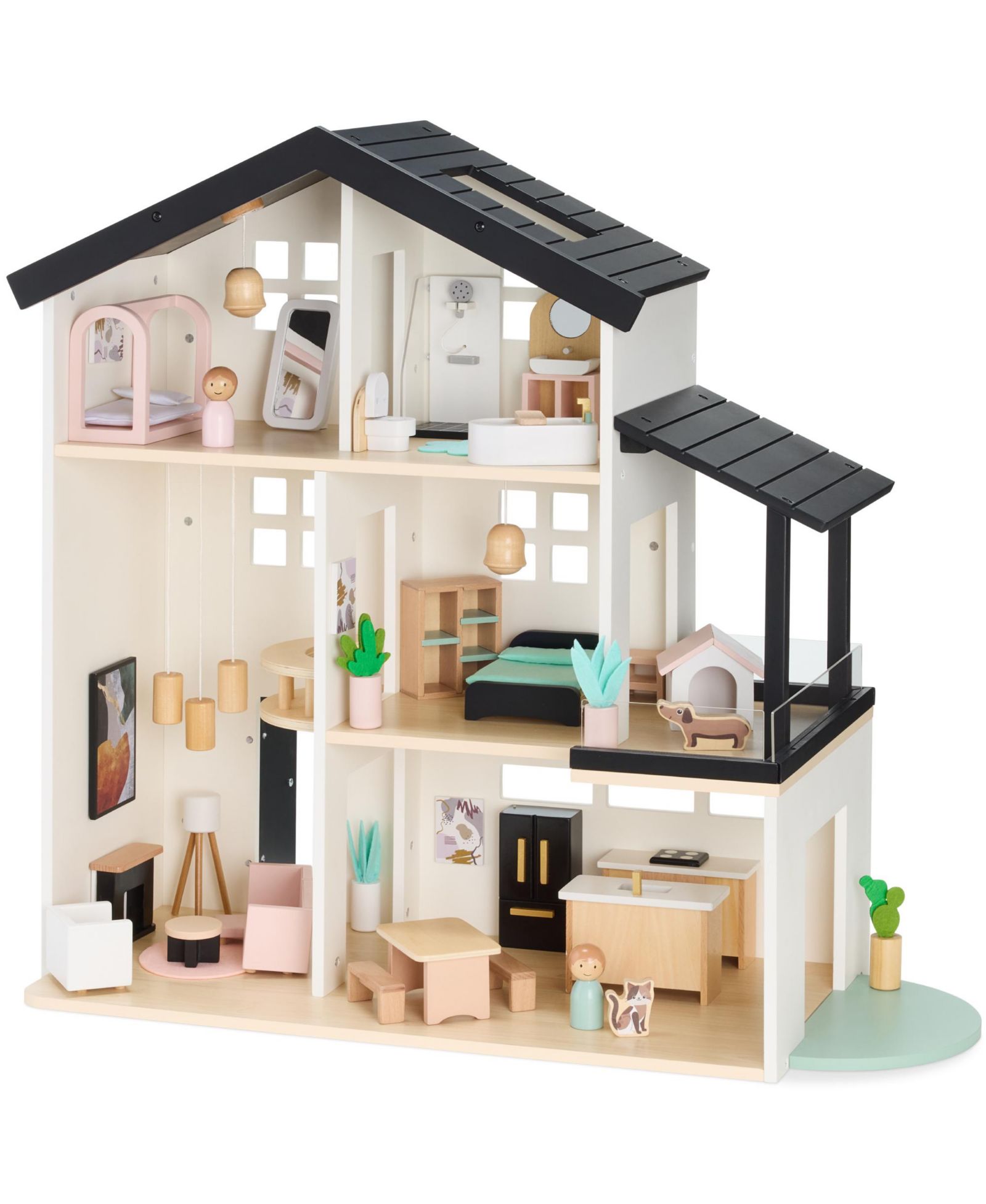 Деревянный кукольный домик Best Choice Products на 3 этажа с 40 аксессуарами, для детей от 3 лет
