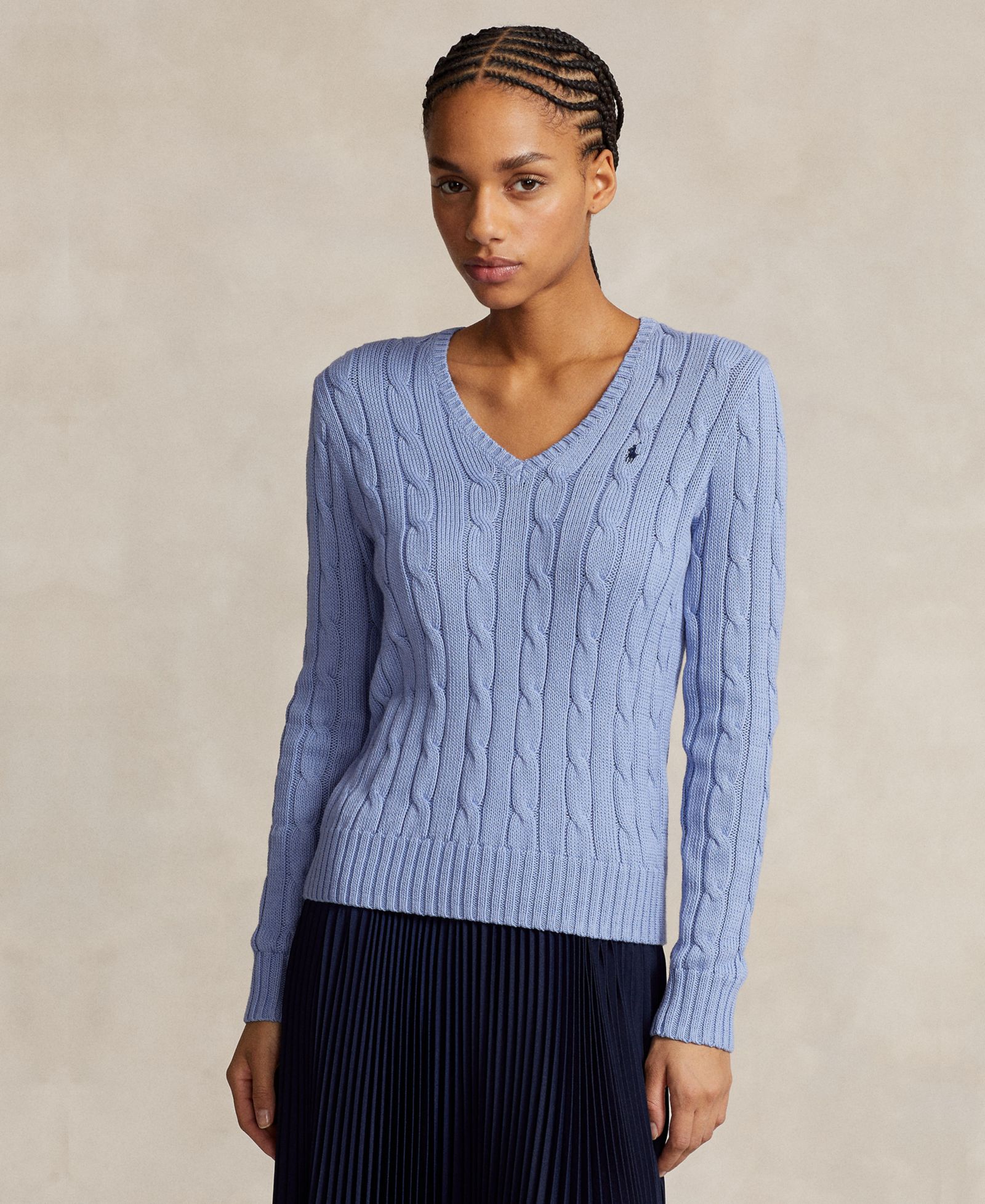 Свитер Polo Ralph Lauren Women's с V-образным вырезом, хлопковый трикотаж
