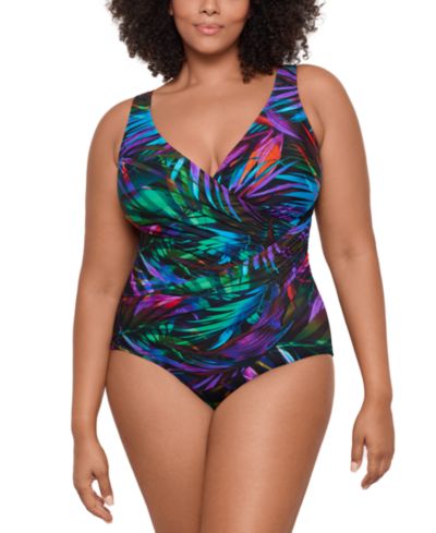 Miraclesuit Women's Plus Must Haves Oceanus Tummy Control One Piece Swimsuit