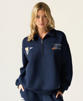 The Happy Camp3r Women's Quarter-Zip Varsity Sweatshirt