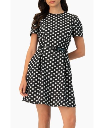 Ivonne Women's Polka Dot A-Line Short Dress