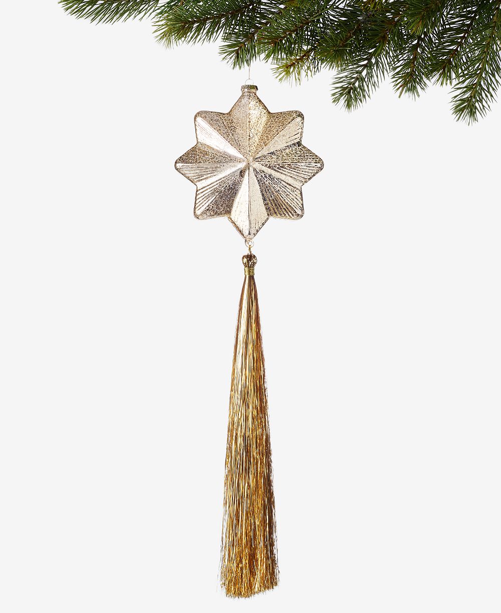 Holiday Lane Celestial Gems Eight-Pointed Star With Tinsel Ornament, Macy's Exclusive