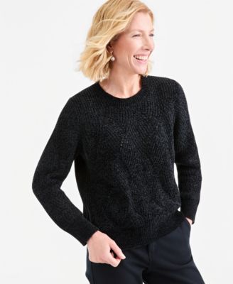 Style & Co Women's Chenille Textured Stitch Crewneck Sweater, Macy's Exclusive