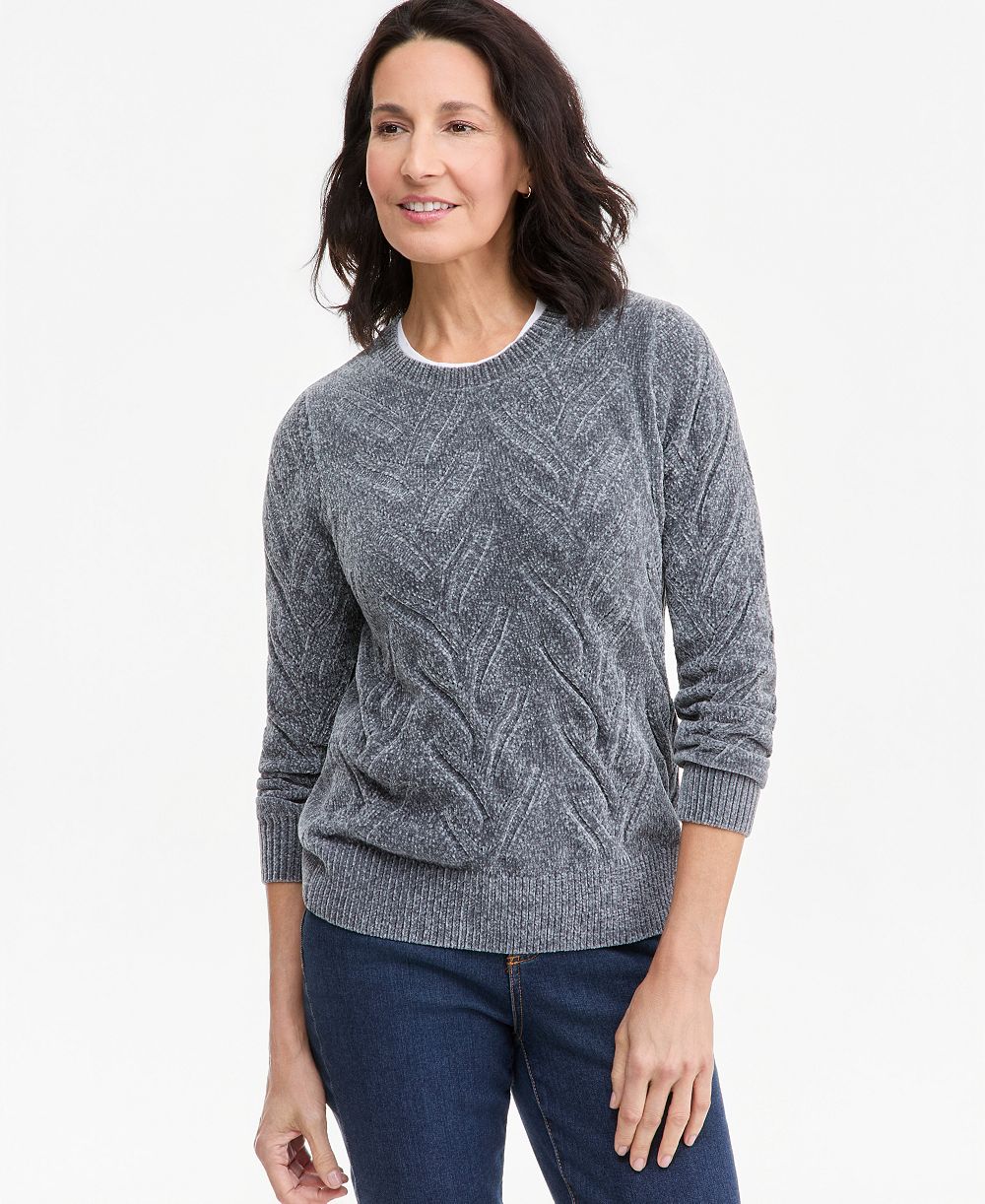 Style & Co Women's Chenille Cable-Knit Crewneck Sweater, Macy's Exclusive