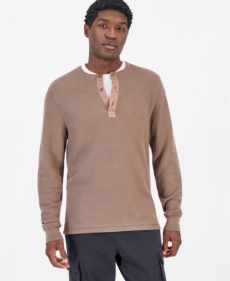 Sun + Stone Men's Thermal-Knit Long-Sleeve Henley, Macy's Exclusive