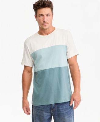 Мужская хлопковая футболка Sun + Stone Short-Sleeve Tri Colorblock