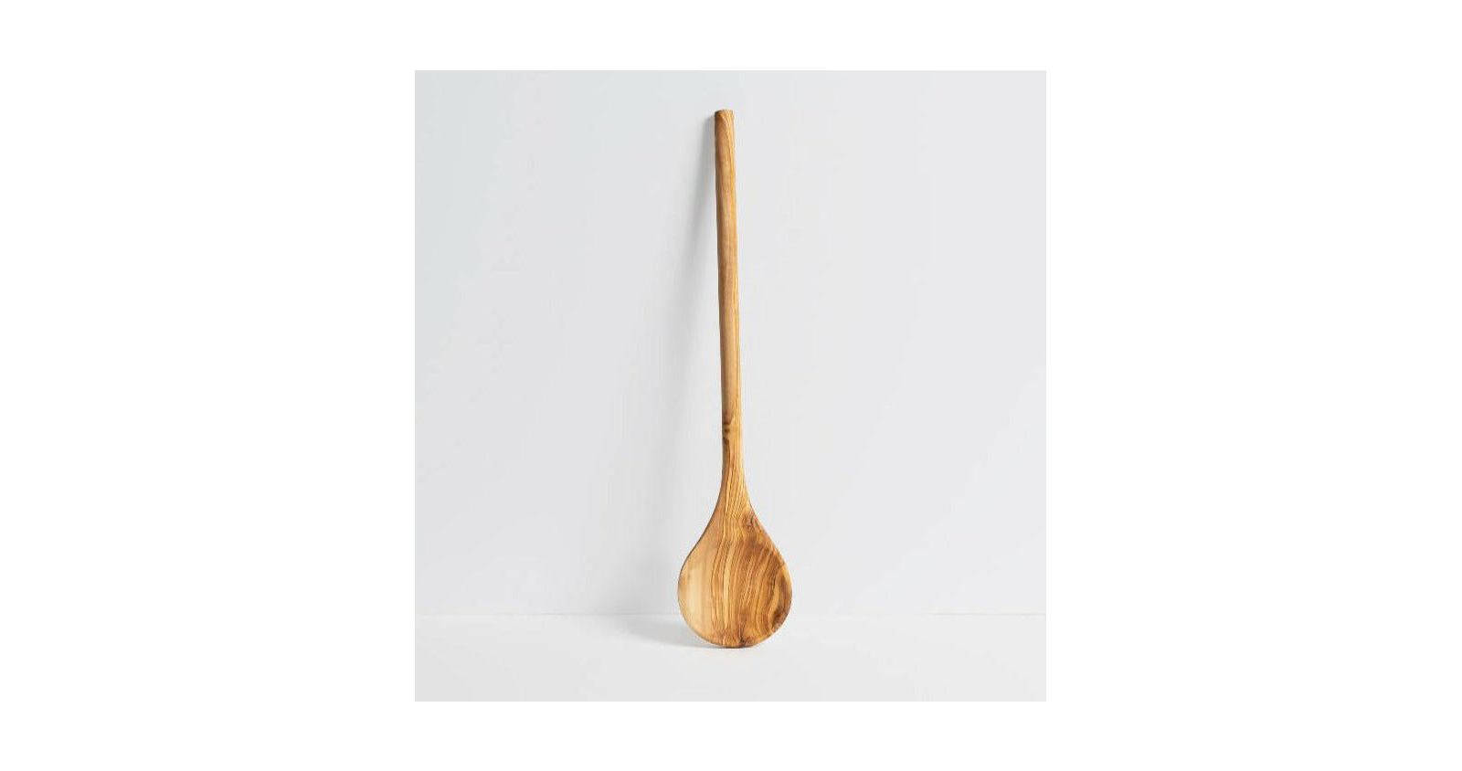 Gharyan Stoneware, Round Olive Wood Cooking Spoon
