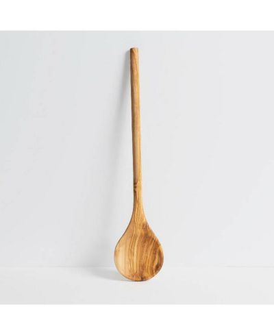 Gharyan Stoneware, Round Olive Wood Cooking Spoon