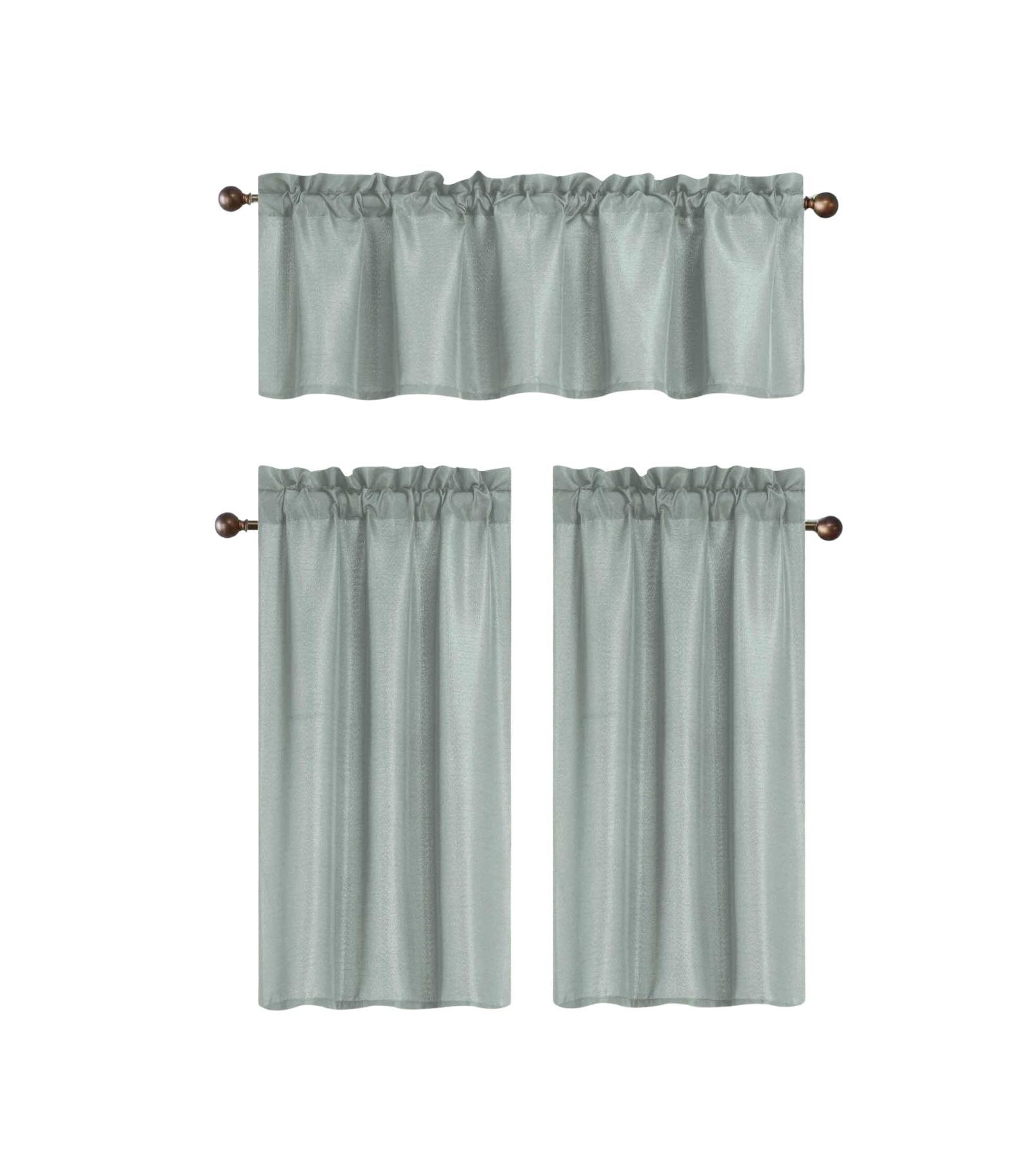Набор кухонных штор RT Designers Collection Gibson, 3 части, 100% полиэстер, 54" x 18"