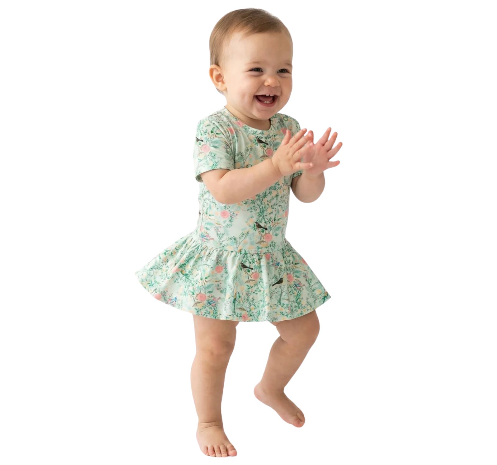 Платье Motette Baby Girls Sage Blossom Bamboo Twirl с боди
