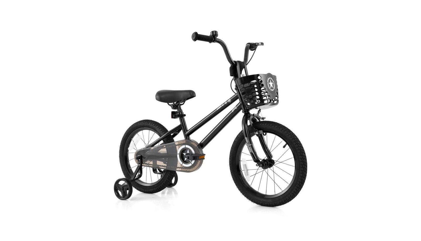 Hongge 16-Inch Adjustable Kids Bike with Training Wheels, Ages 4-7