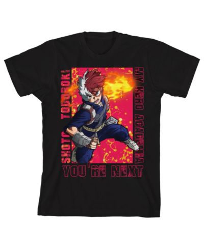 Футболка My Hero Academia Shoto Todoroki, черная, короткий рукав, для мальчиков