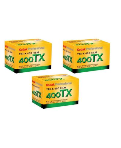 Kodak Tri-X Pan 400 ISO 400 Black and White Negative Film 35mm, 3-Pack