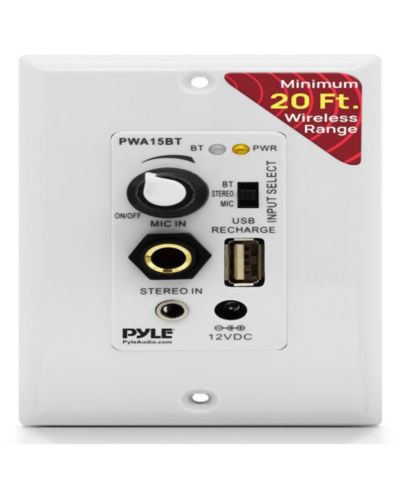 Pyle PWA15BT Bluetooth In-Wall USB-Charging Receiver