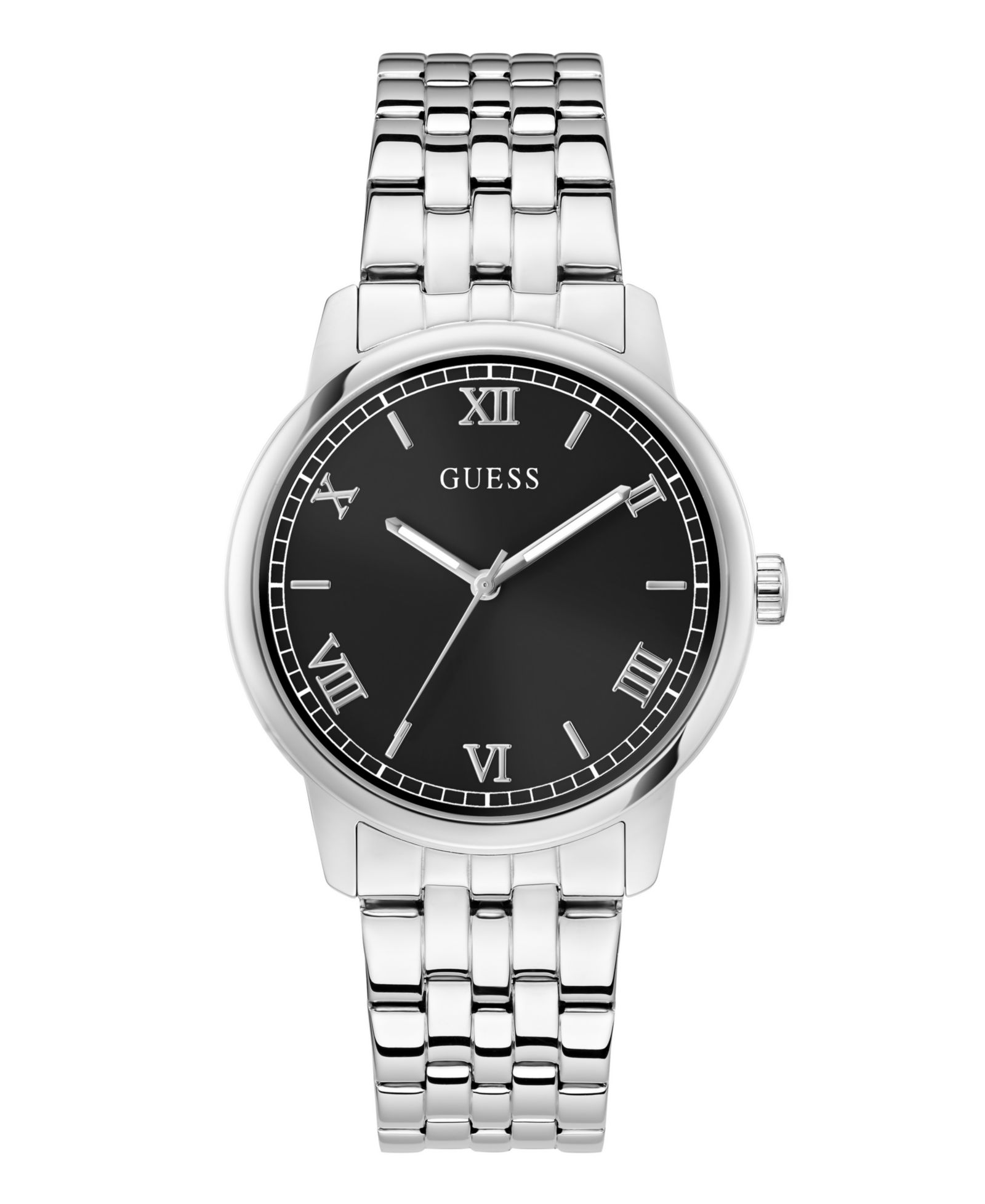 GUESS Men's Silver-Tone Analog Watch, 40mm