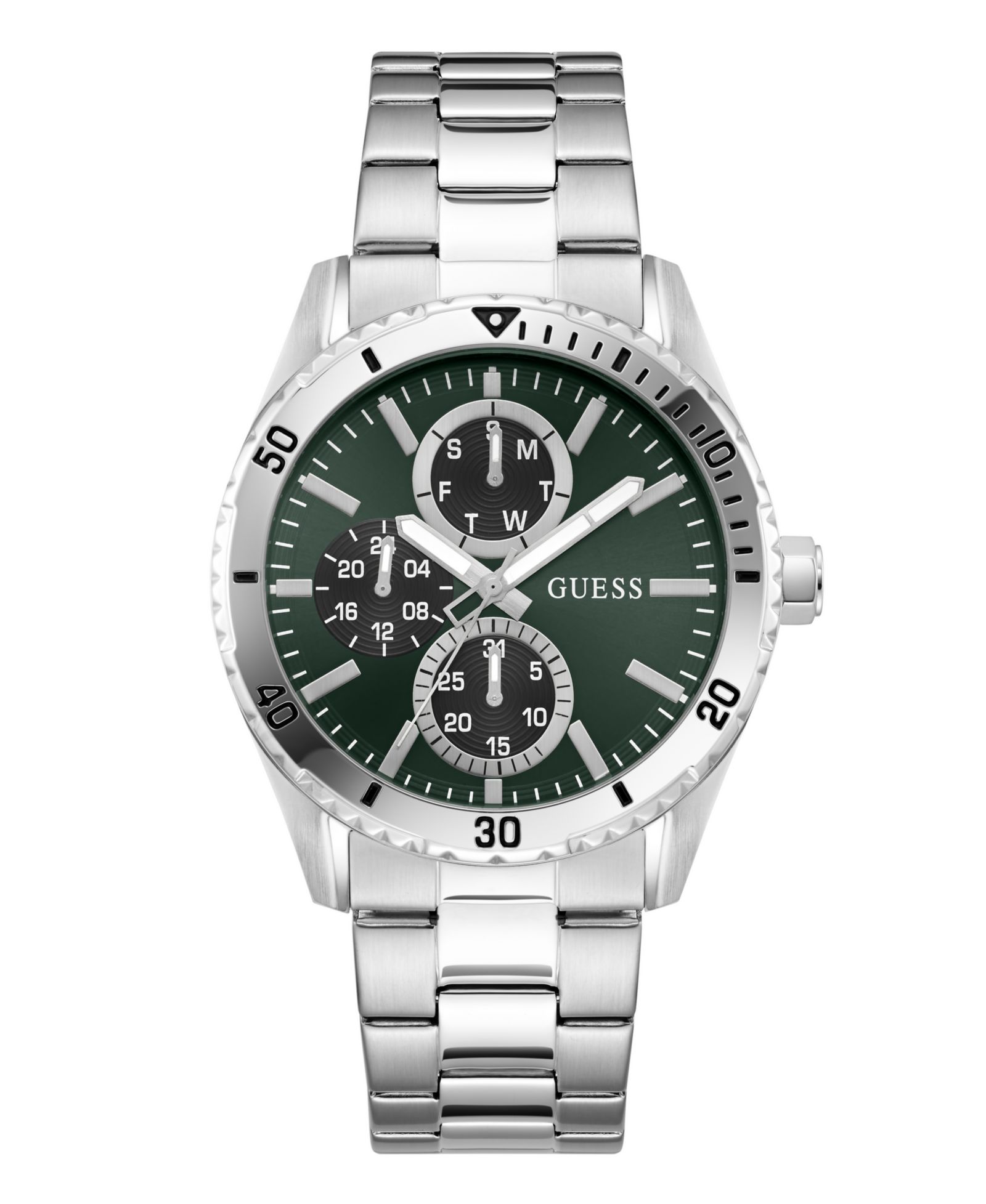 Часы GUESS Men's Silver-Tone Multi-Function 43mm
