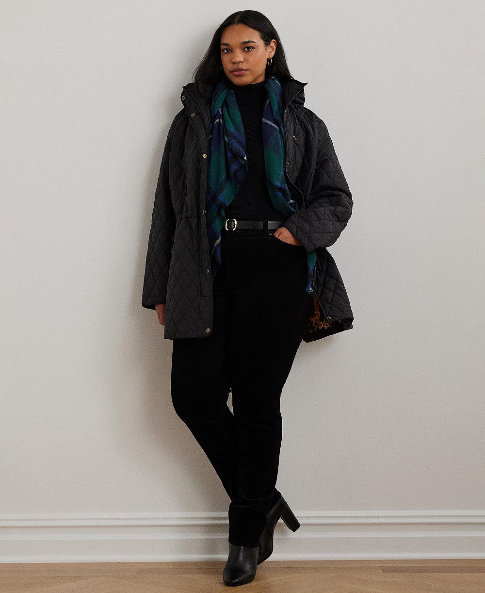 Lauren Ralph Lauren Plus Size Hooded Anorak Quilted Coat, Created for Macy's