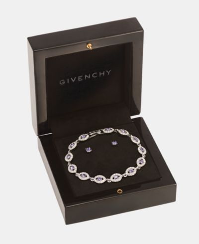 Givenchy набор: браслет Link со стразами и серьги-гвоздики