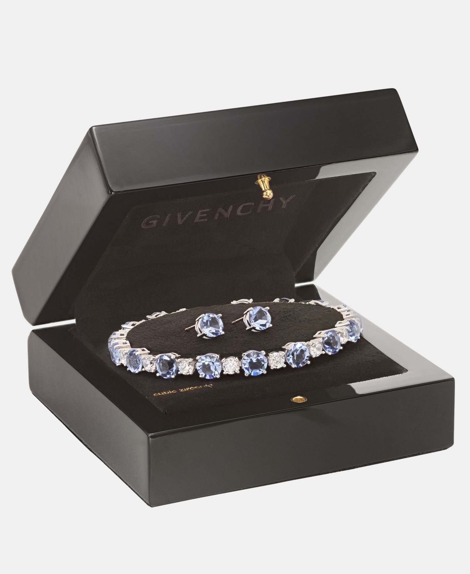 Givenchy Cubic Zirconia Tennis Bracelet & Stud Earrings Set