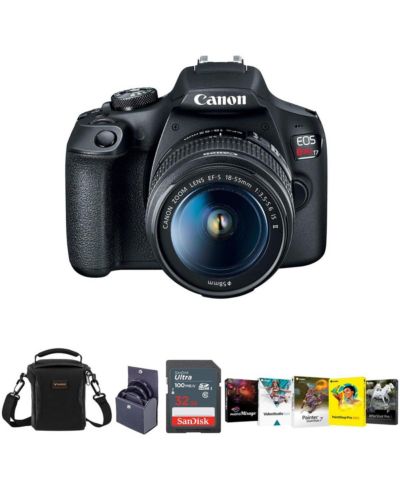 Canon EOS Rebel T7 DSLR Camera w/18-55mm f/3.5-5.6 II Lens with Acc Bundle