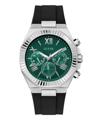 Мужские черные силиконовые часы GUESS 44mm