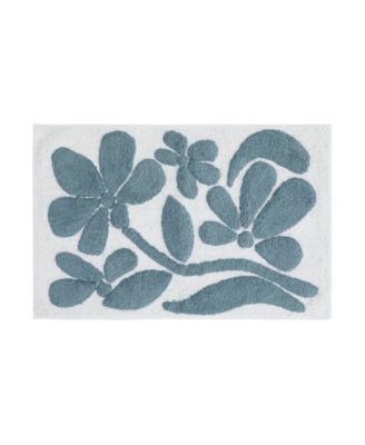 ienjoy Home Floral Cotton Bath Mat, 34" x 21"