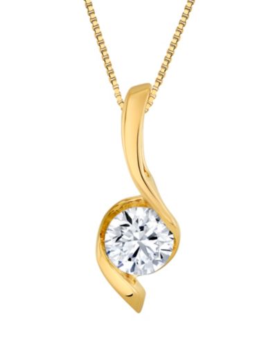 Macy's Certified Lab Grown Diamond Pendant Necklace (2 ct. t.w.) in 14k White or Yellow Gold