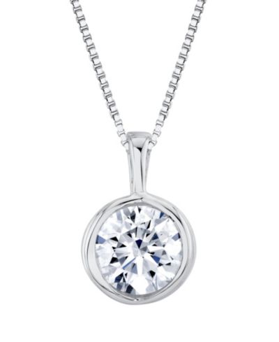 Macy's Certified Lab Grown Diamond Pendant Necklace (2 ct. t.w.) in 14k White or Yellow Gold
