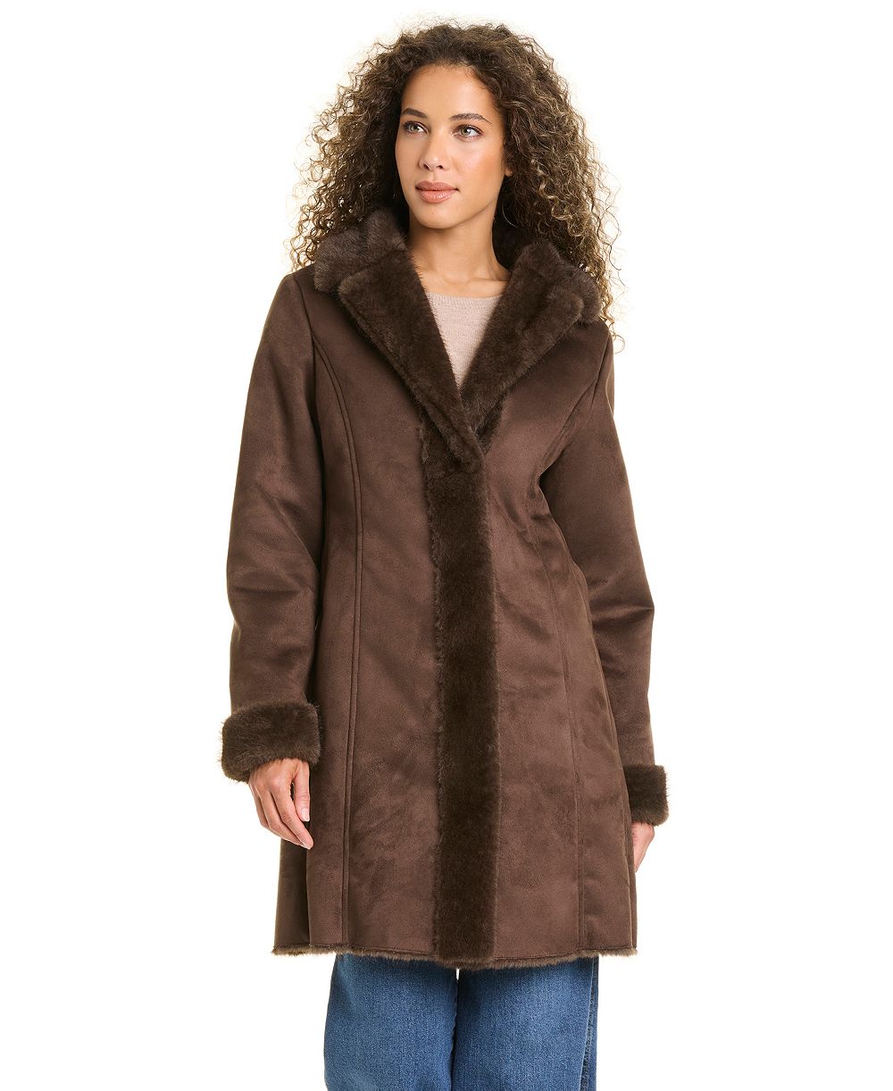 Jones New York Women's Faux Shearling Coat